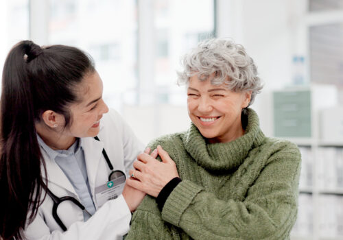 Doctor and woman in a healthcare setting